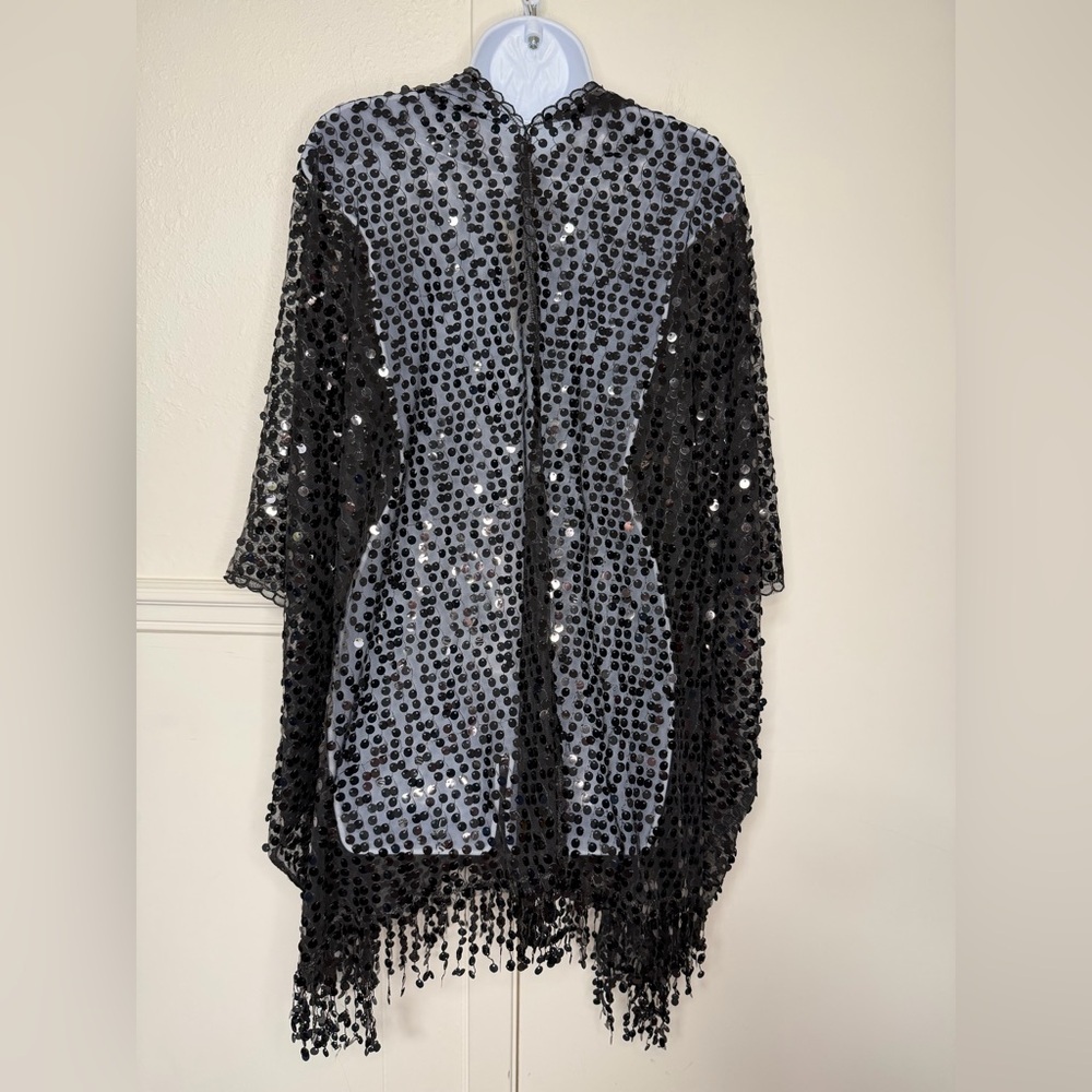 Kirks Folly Black Sequined Lace Shawl